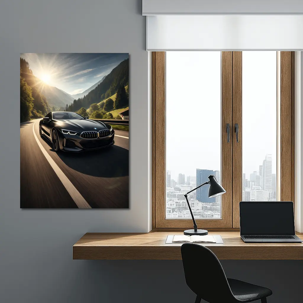 BMW M8 Black Coupe Mountain Road Drive – Wall Art