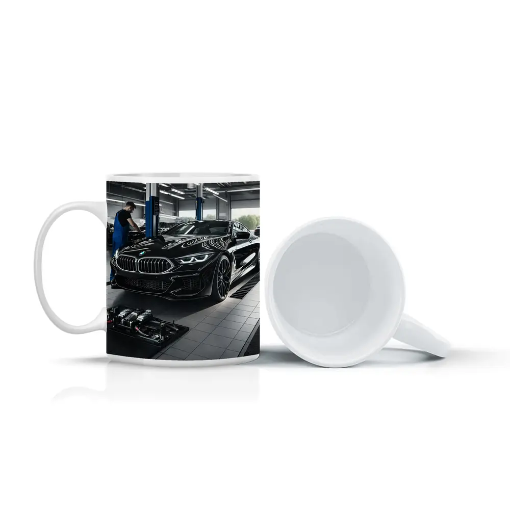 BMW M8 Black Coupe In Service Garage – Mugs