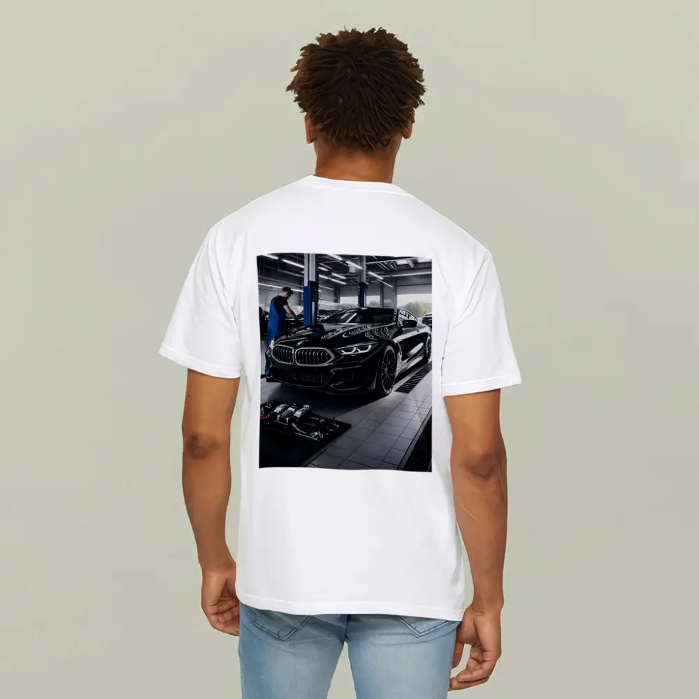 BMW M8 Black Coupe In Service Garage – T-Shirts