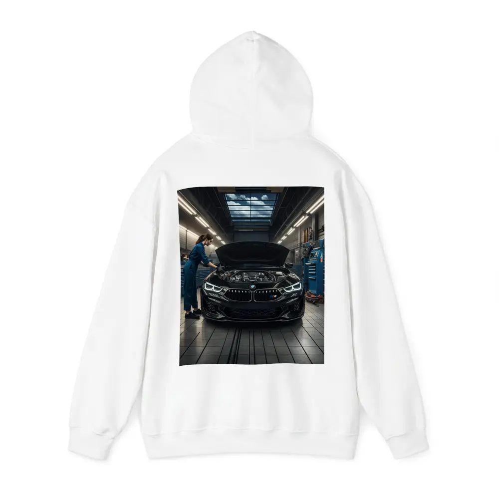 BMW M8 Black Sports Car Garage Workshop – Hoodies