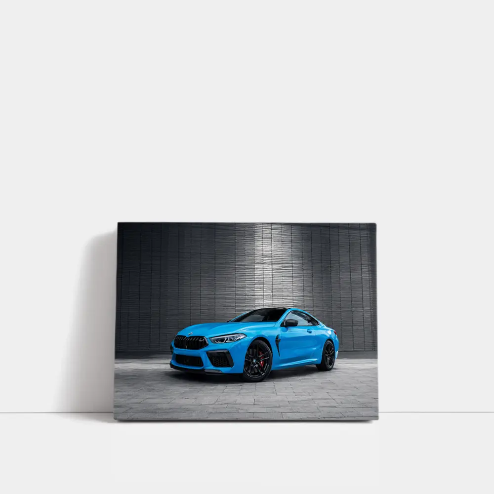 BMW M8 Coupe Blue Urban Wall Background – Wall Art