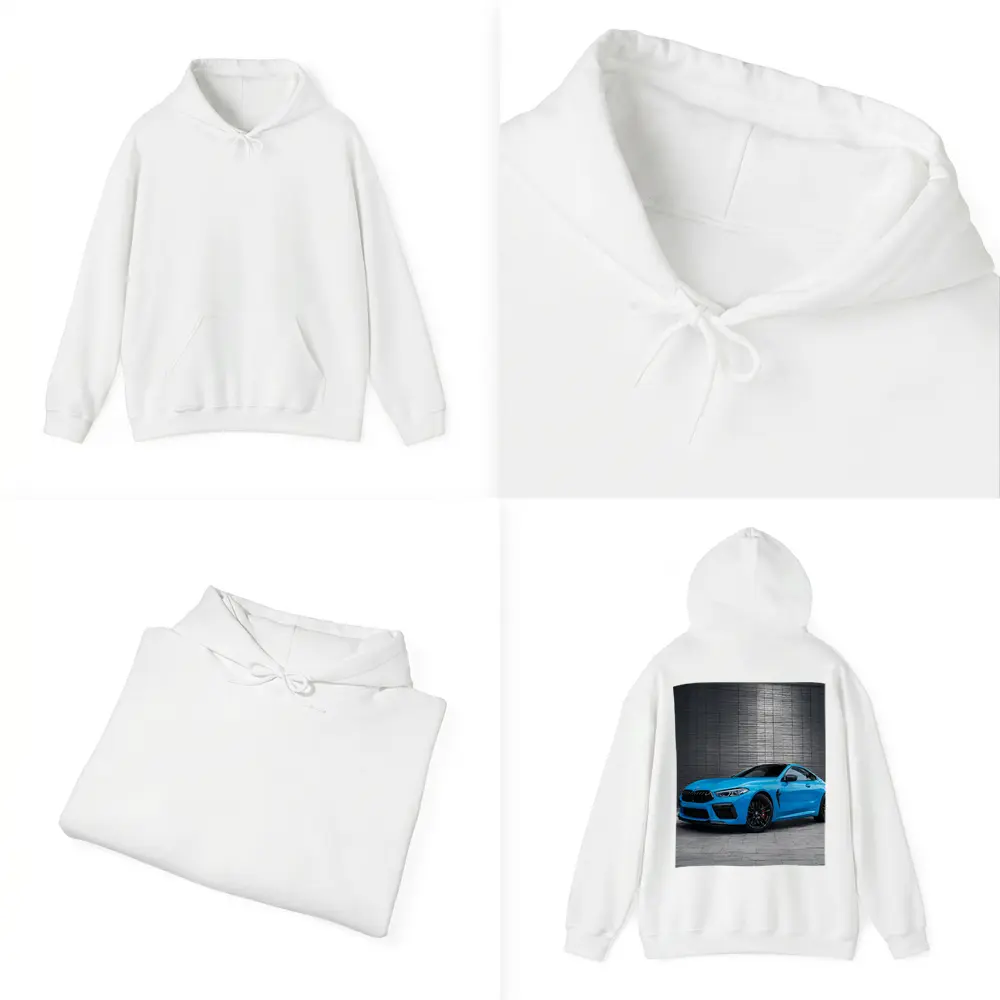 BMW M8 Coupe Blue Urban Wall Background – Hoodies