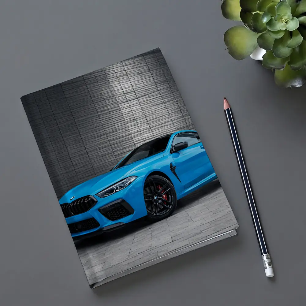 BMW M8 Coupe Blue Urban Wall Background – Notebooks
