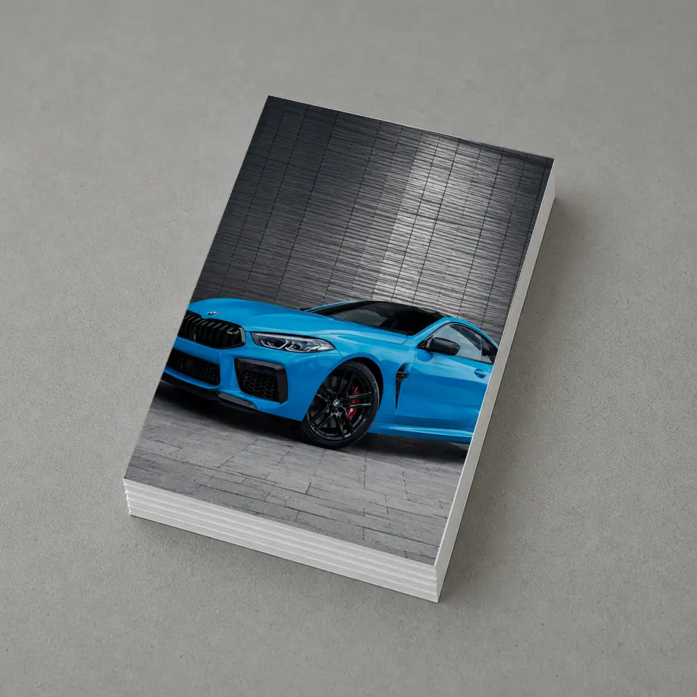 BMW M8 Coupe Blue Urban Wall Background – Postcards