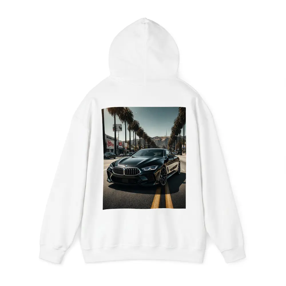 BMW M8 Cruising Los Angeles Palm Tree Boulevard – Hoodies