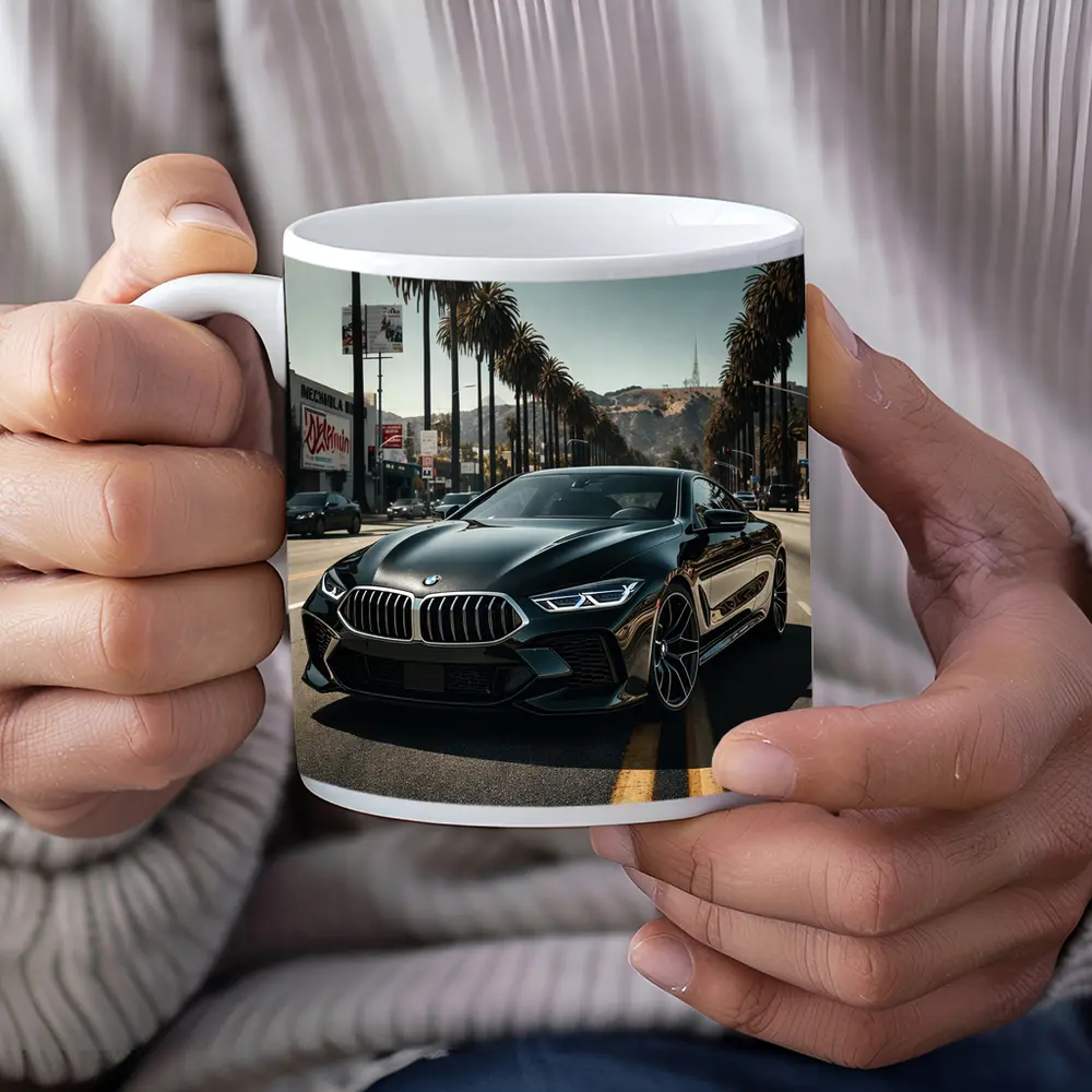 BMW M8 Cruising Los Angeles Palm Tree Boulevard – Mugs
