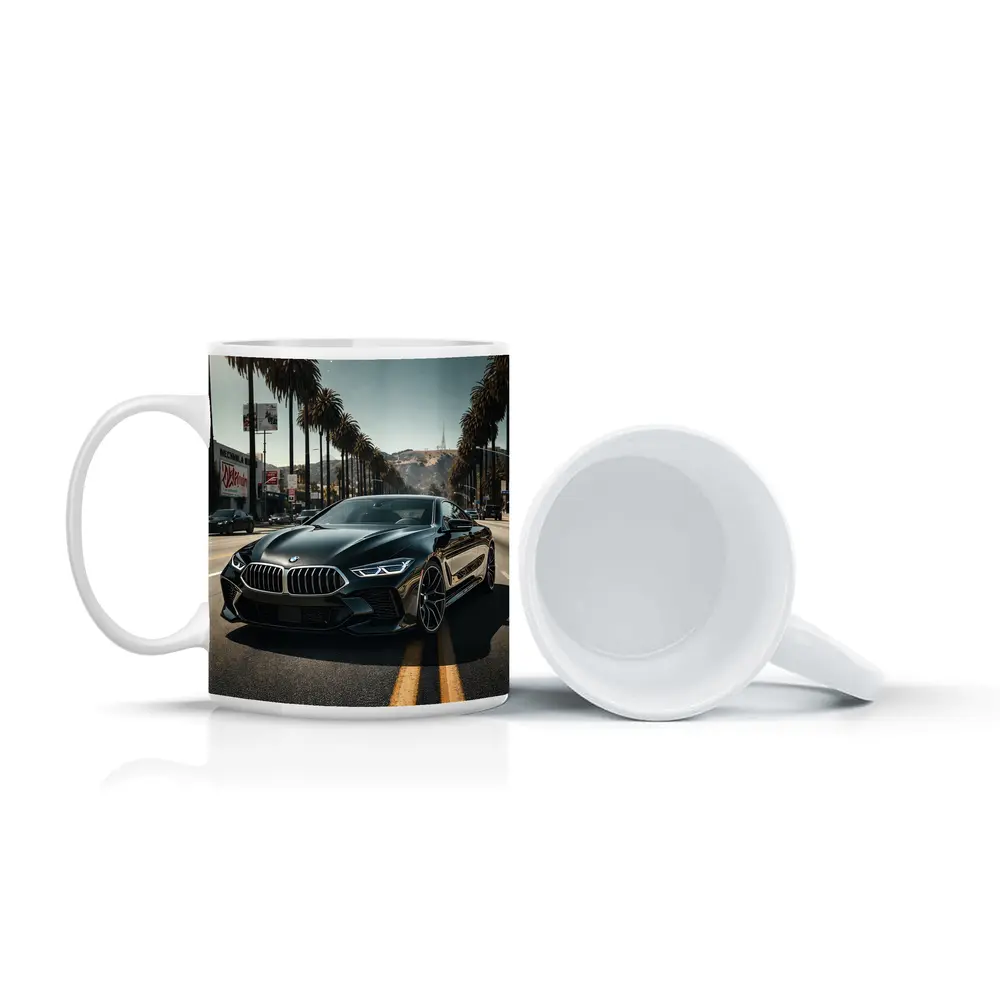 BMW M8 Cruising Los Angeles Palm Tree Boulevard – Mugs