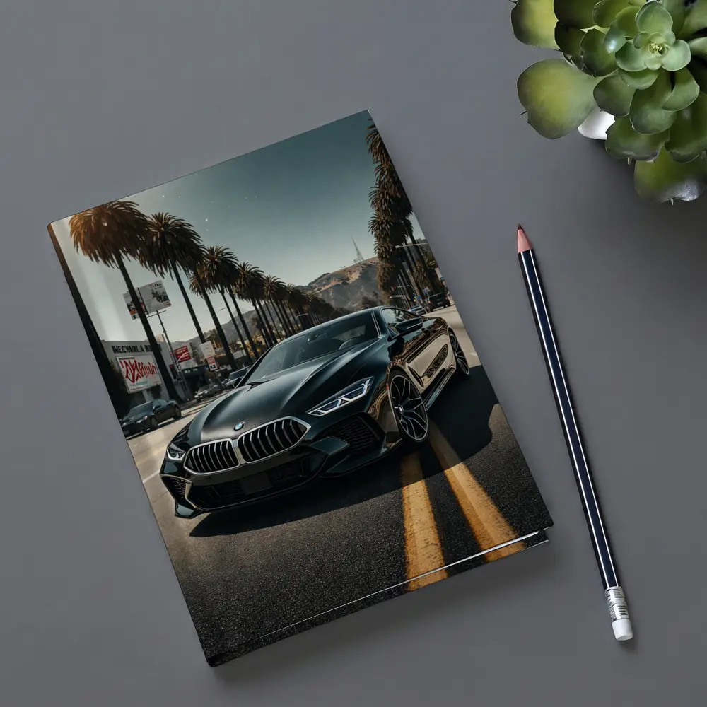 BMW M8 Cruising Los Angeles Palm Tree Boulevard – Notebooks