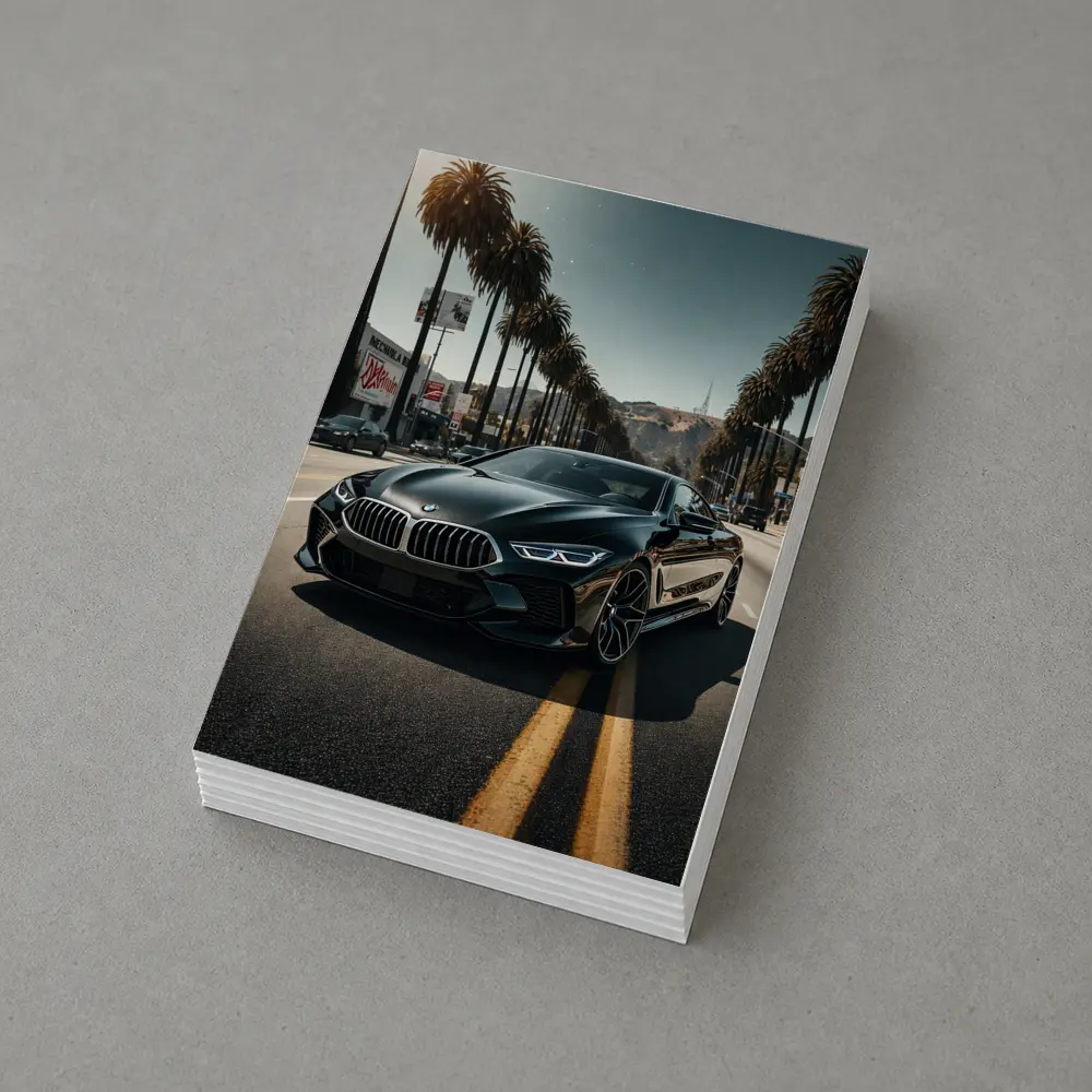 BMW M8 Cruising Los Angeles Palm Tree Boulevard – Postcards