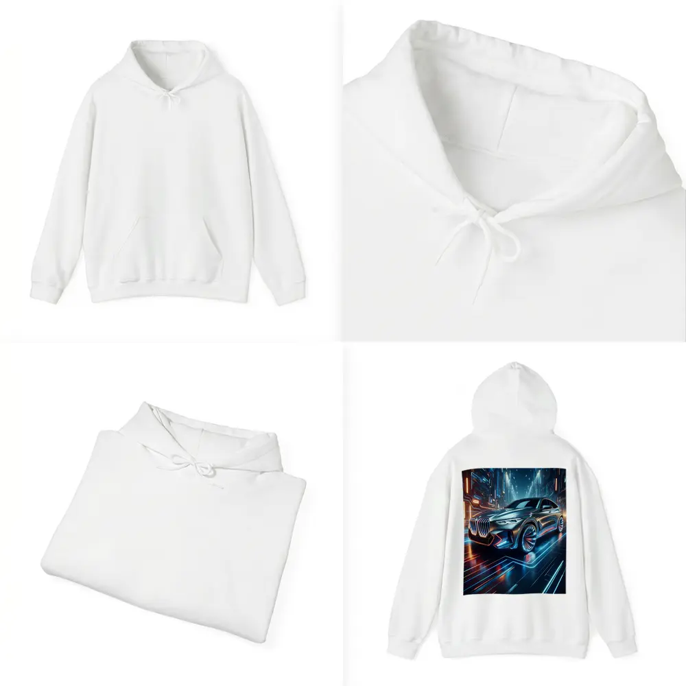 BMW X6 Neon Futuristic City Night – Hoodies