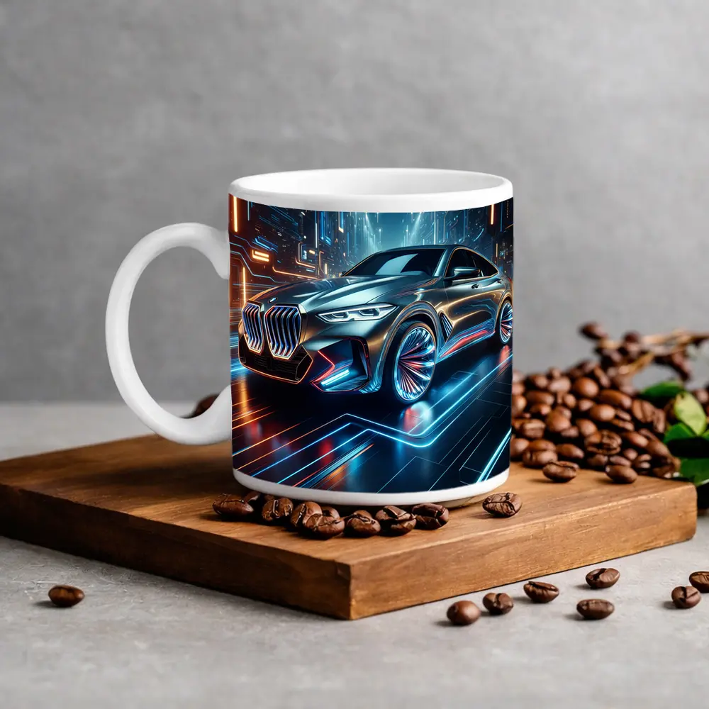 BMW X6 Neon Futuristic City Night – Mugs