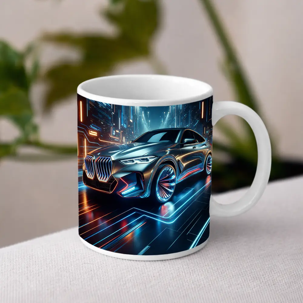 BMW X6 Neon Futuristic City Night – Mugs