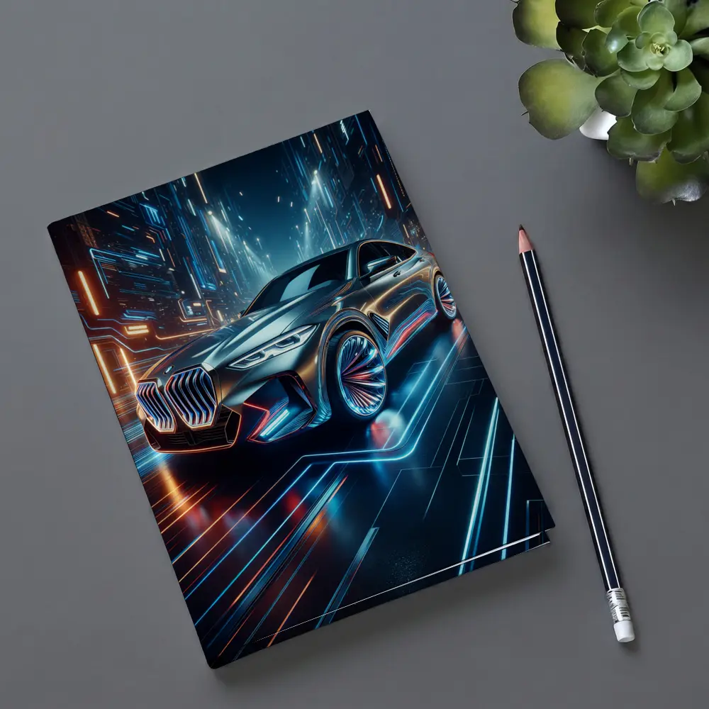BMW X6 Neon Futuristic City Night – Notebooks