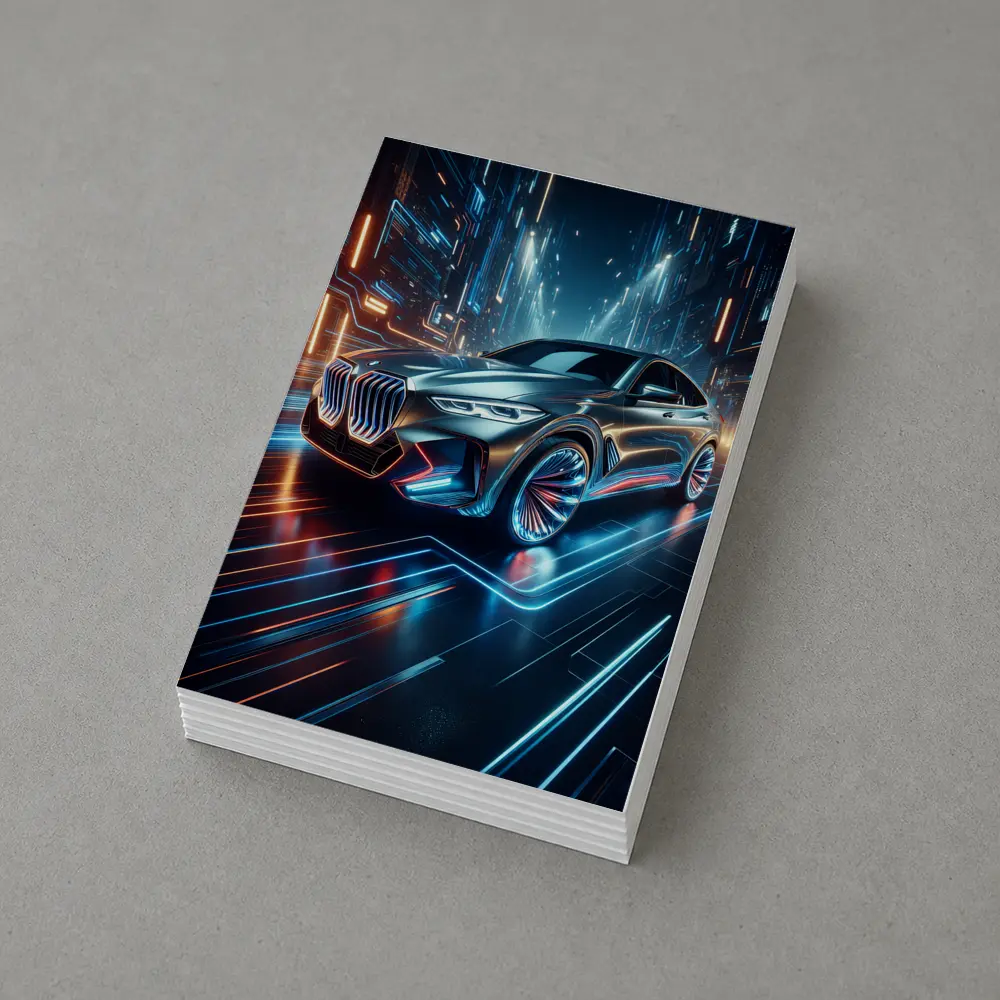 BMW X6 Neon Futuristic City Night – Postcards