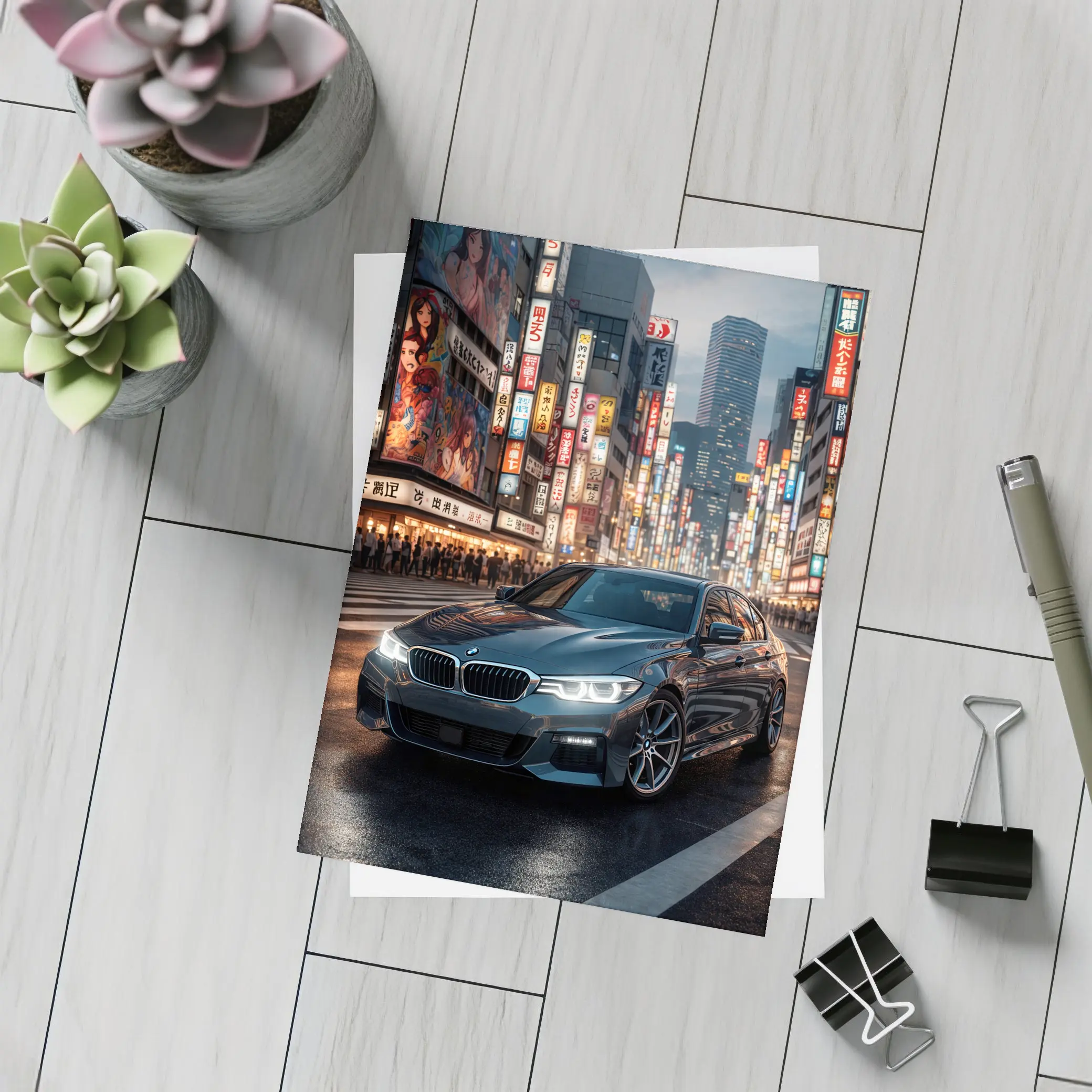 BMW Series Three Tokyo City Night Street – Postcards