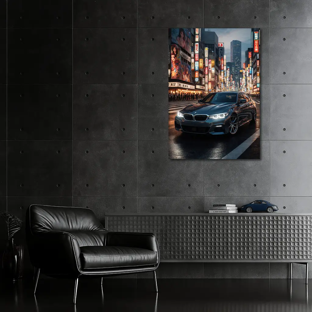 BMW Series Three Tokyo City Night Street – Wall Art