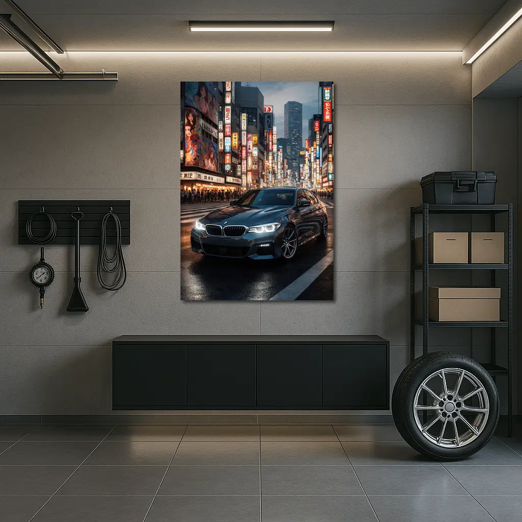 BMW Series Three Tokyo City Night Street – Wall Art
