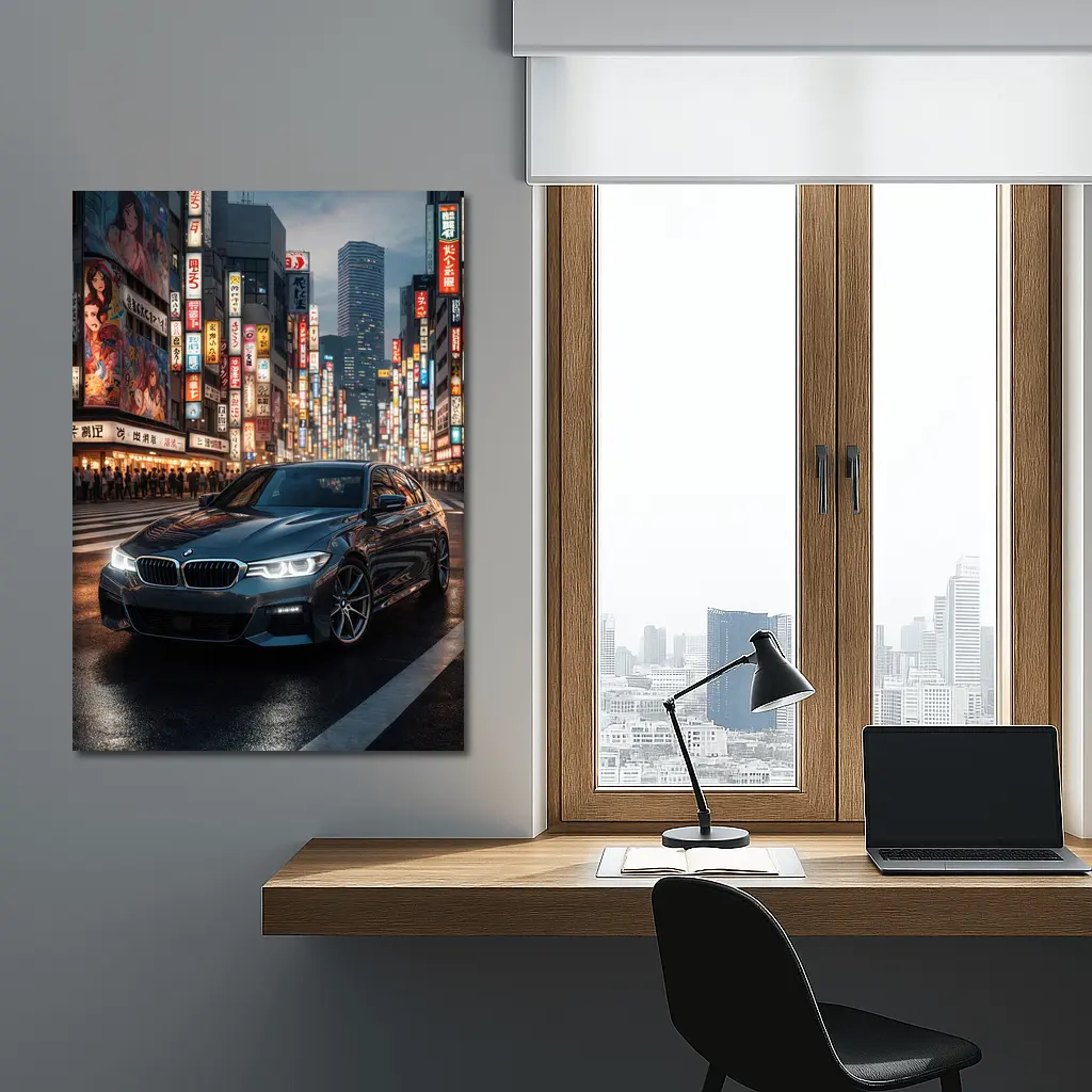 BMW Series Three Tokyo City Night Street – Wall Art