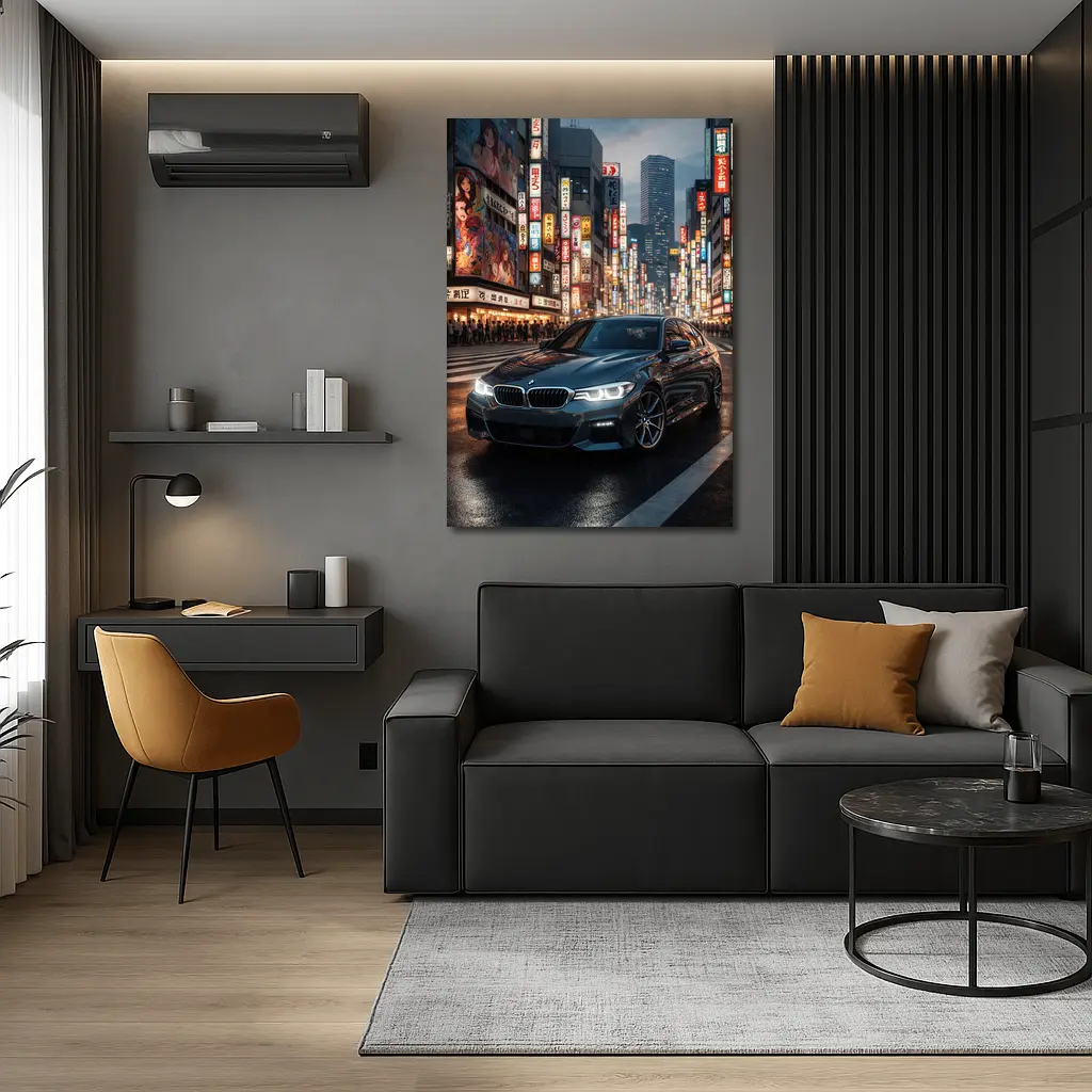 BMW Series Three Tokyo City Night Street – Wall Art