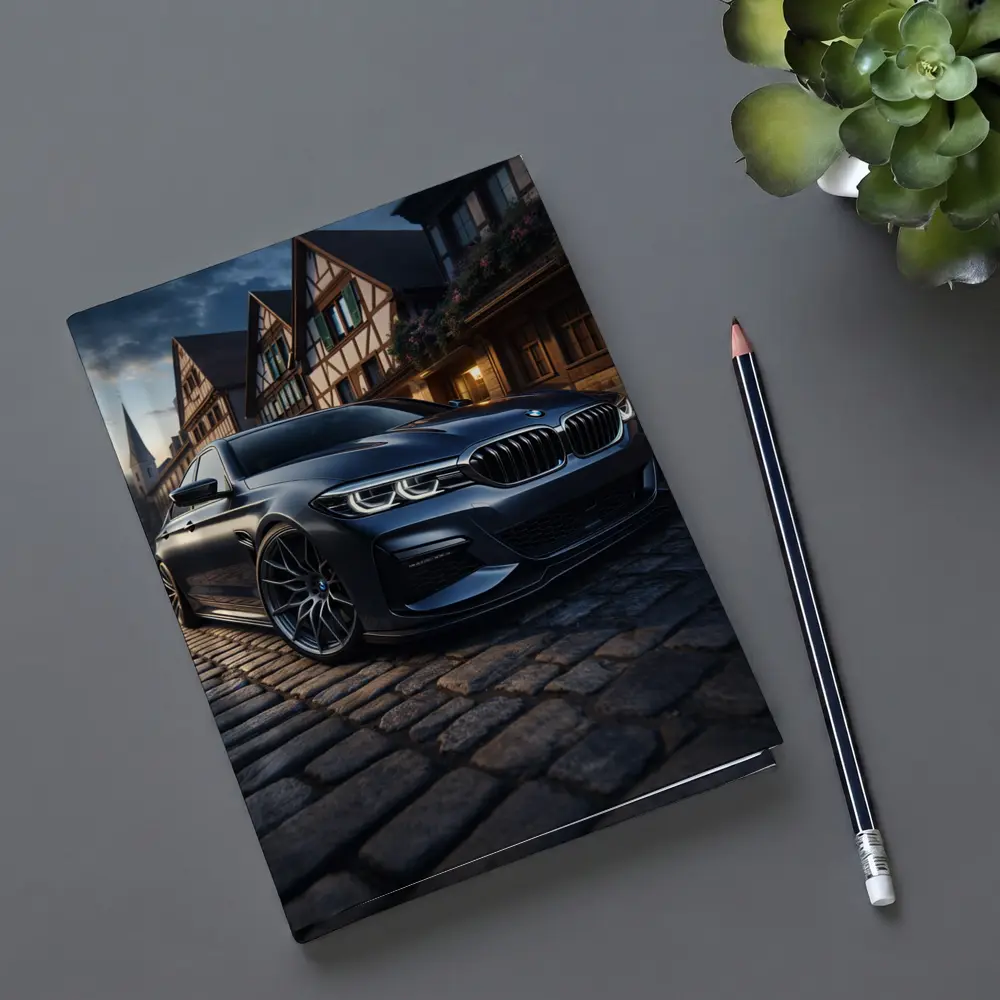 BMW 5 Series On Cobblestone European Street – Notebooks
