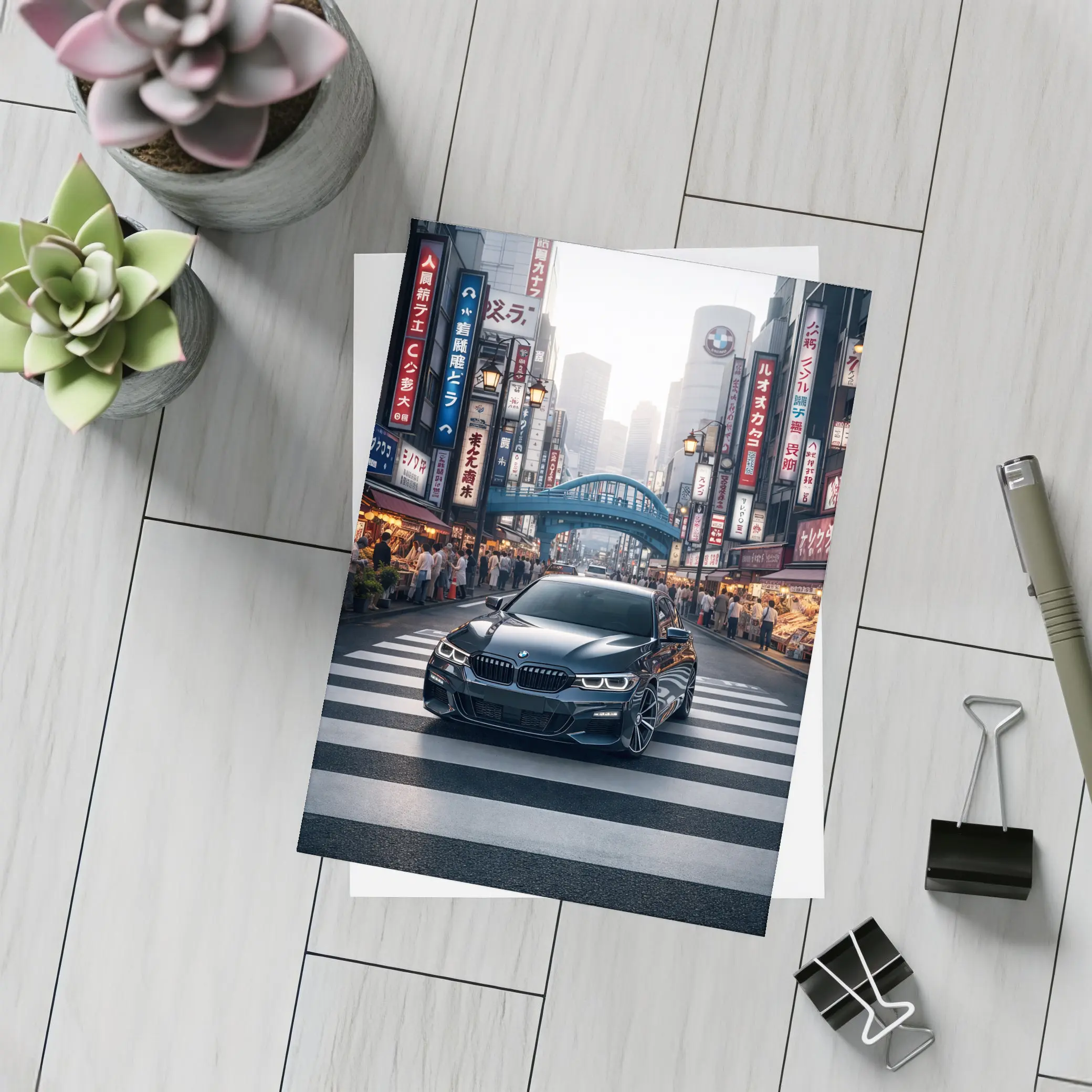 BMW Five Series Tokyo City Street – Postcards