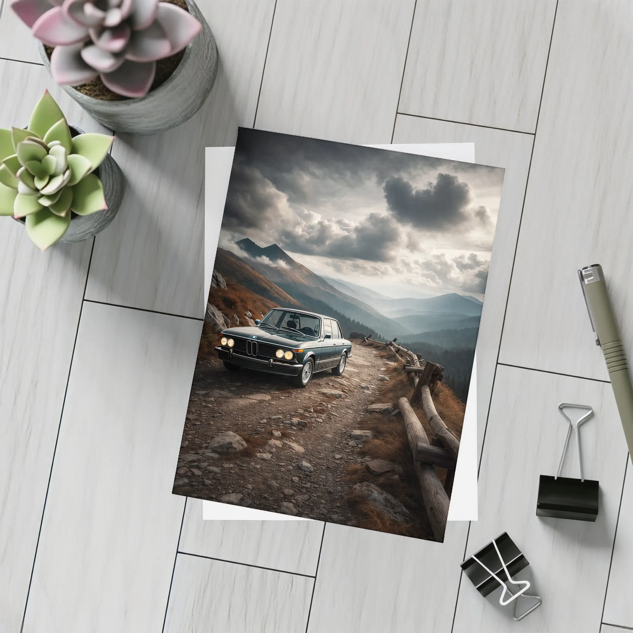 BMW 2002 Classic Car Mountain Road Drive – Postcards