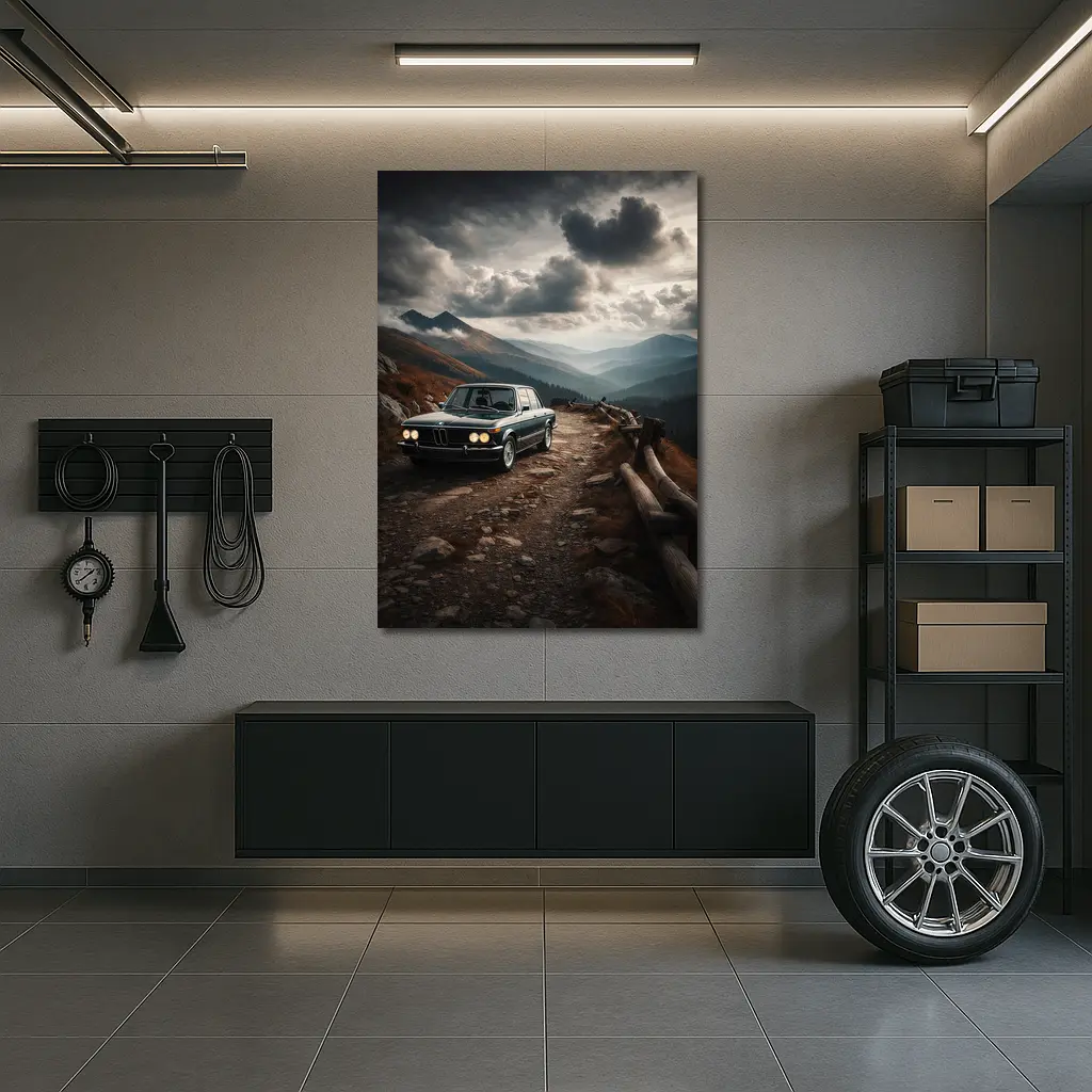 BMW 2002 Classic Car Mountain Road Drive – Wall Art