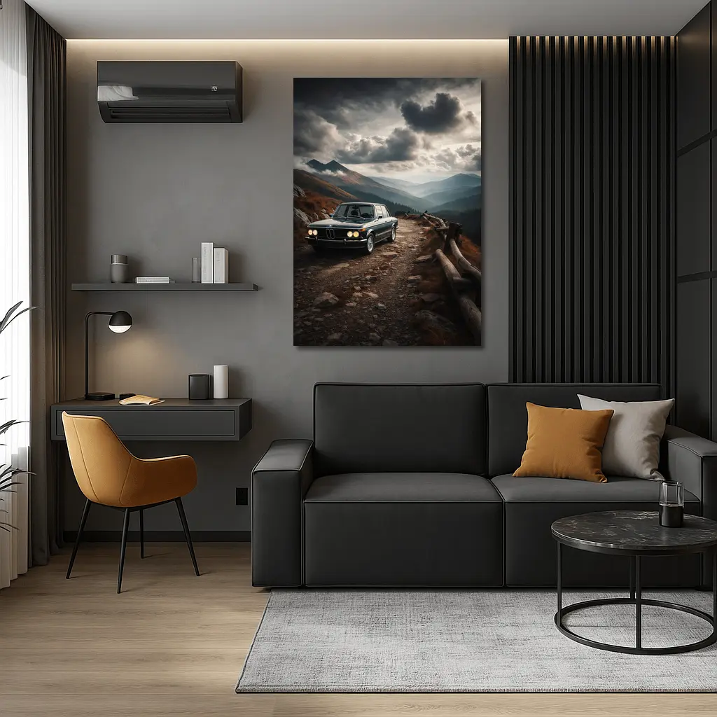 BMW 2002 Classic Car Mountain Road Drive – Wall Art
