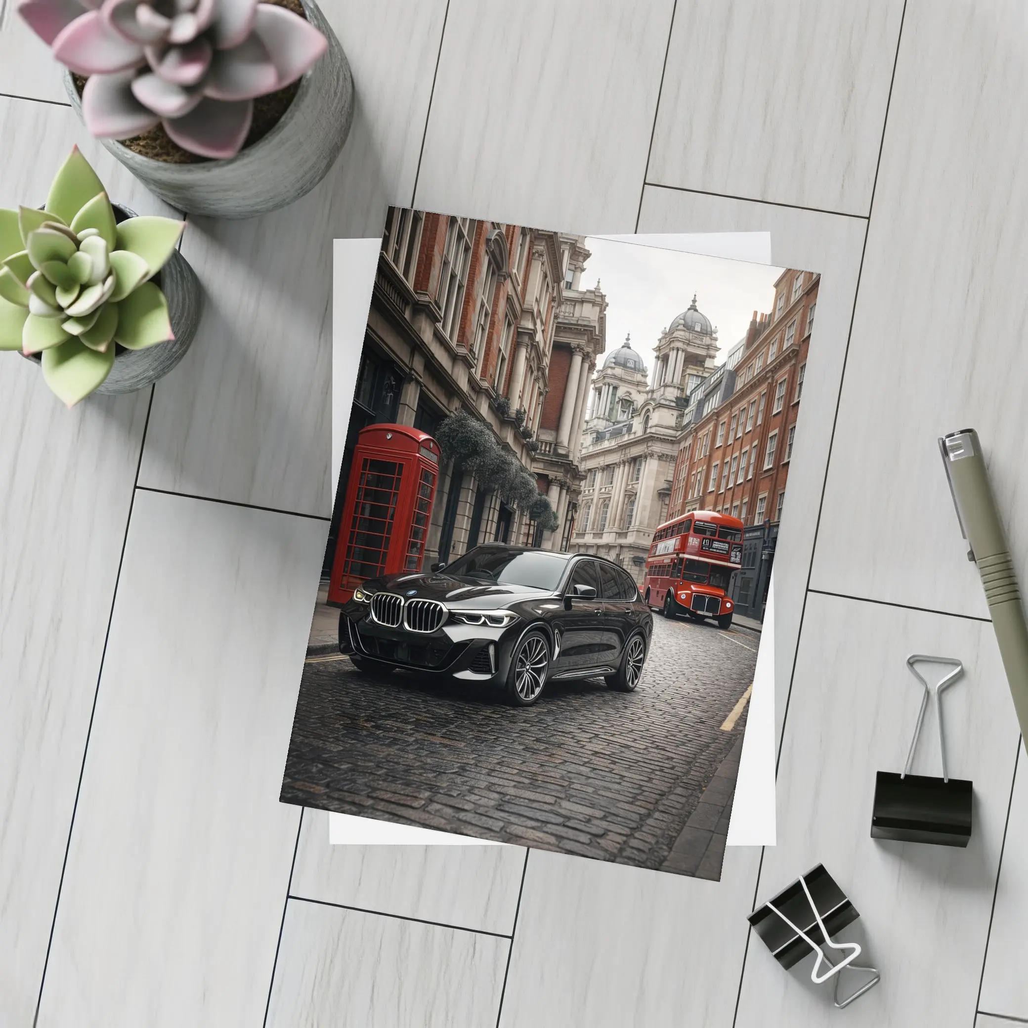 BMW X5 Black London Street Scene – Postcards