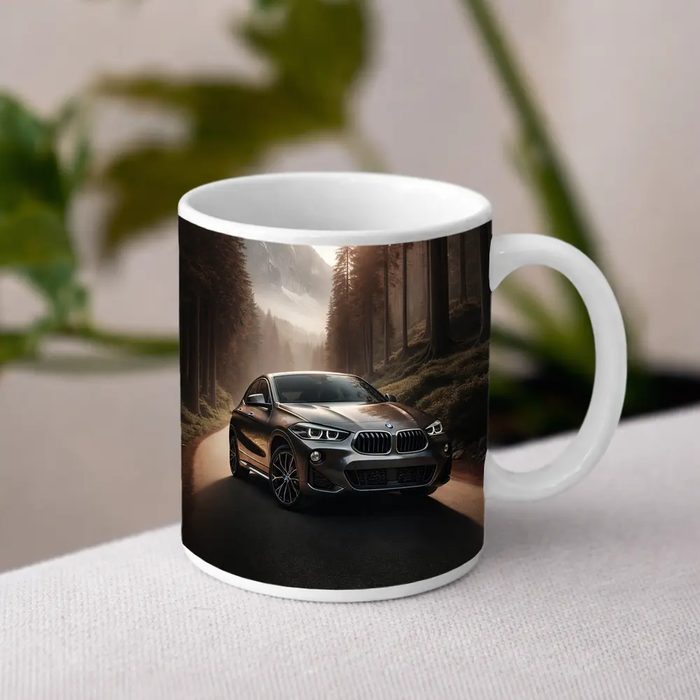 BMW X2 on Misty Mountain Forest Road – Mugs