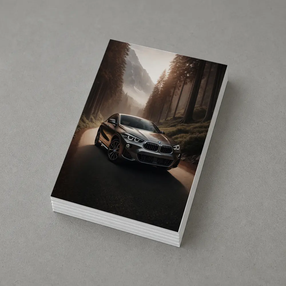 BMW X2 on Misty Mountain Forest Road – Postcards