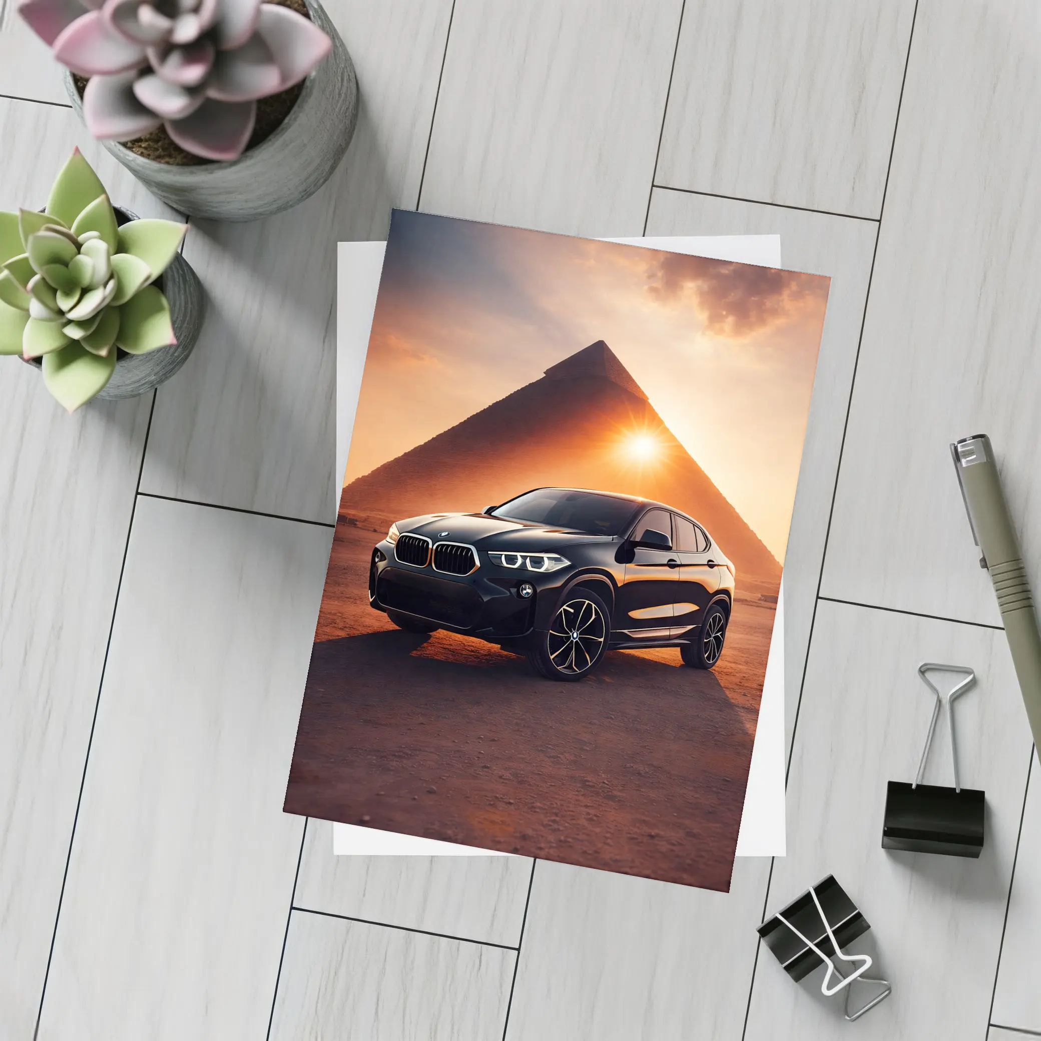 BMW X2 Black Egypt Pyramid Sunset – Postcards