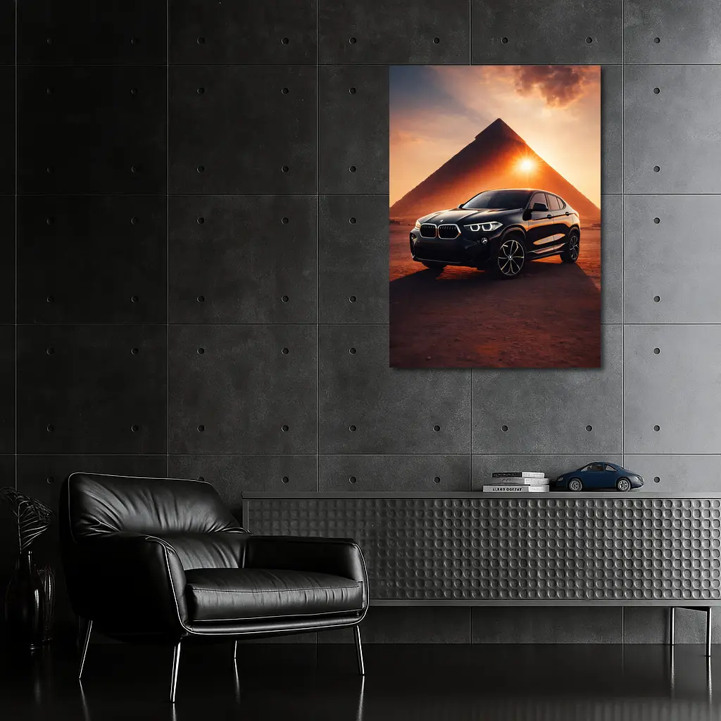 BMW X2 Black Egypt Pyramid Sunset – Wall Art