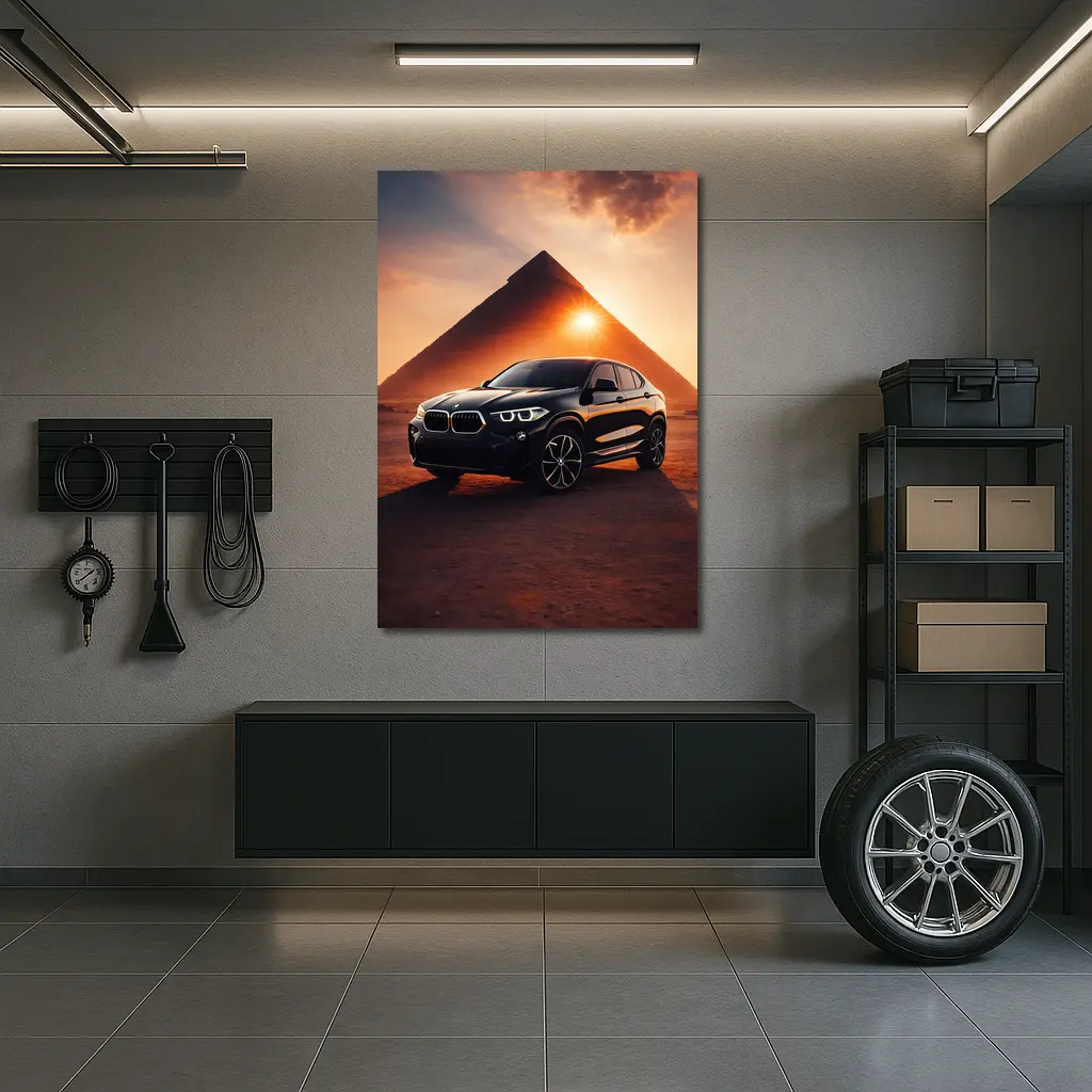 BMW X2 Black Egypt Pyramid Sunset – Wall Art
