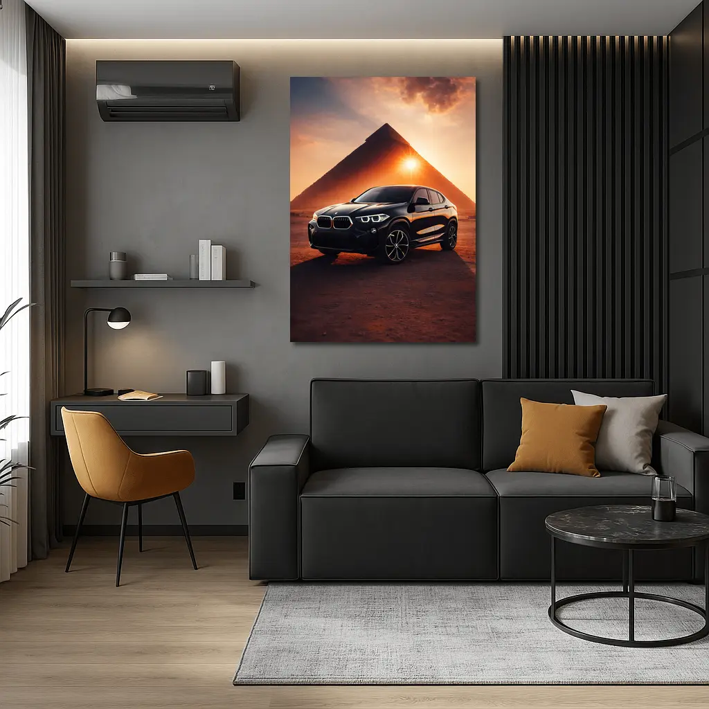 BMW X2 Black Egypt Pyramid Sunset – Wall Art