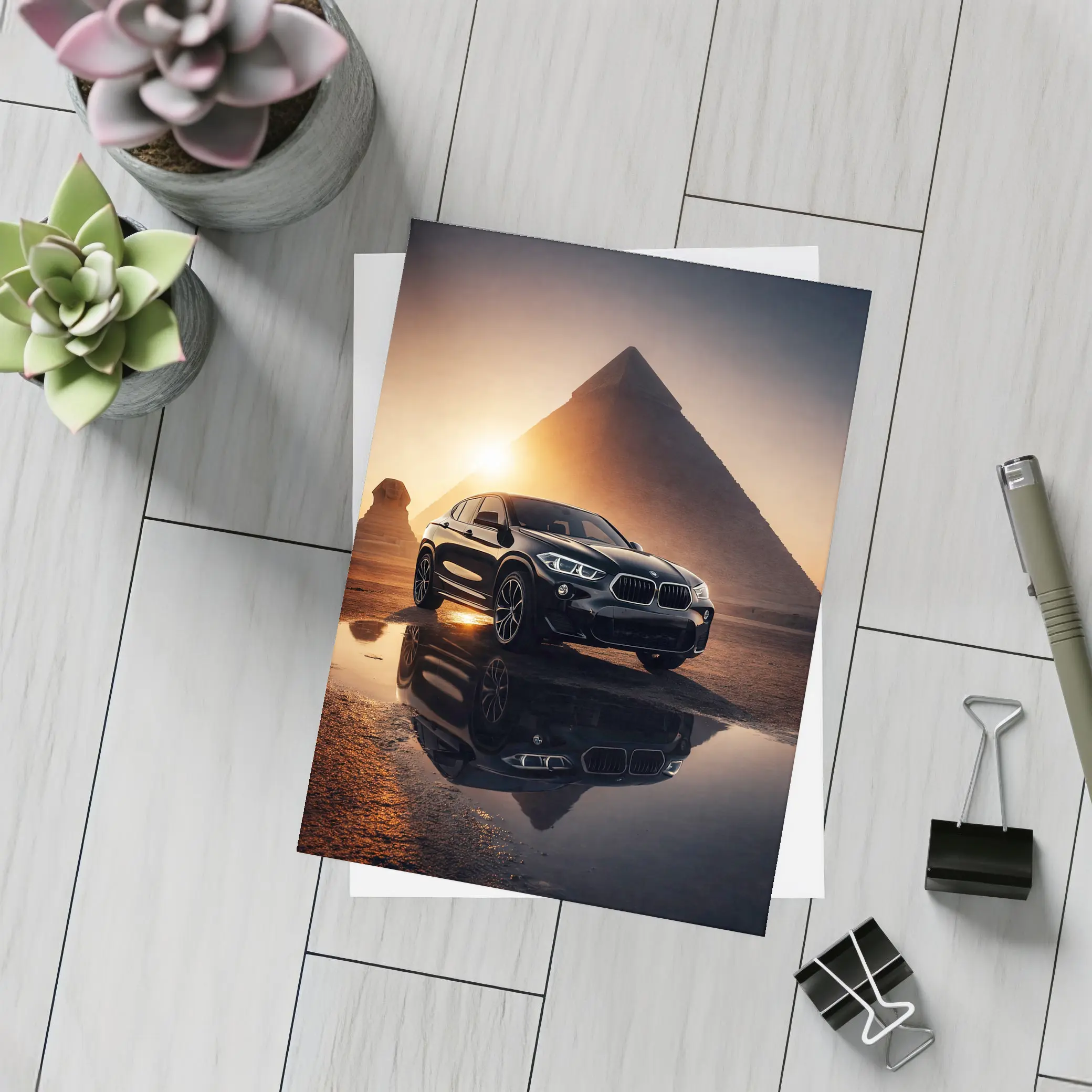 BMW X2 Black Egypt Pyramids Sunset – Postcards