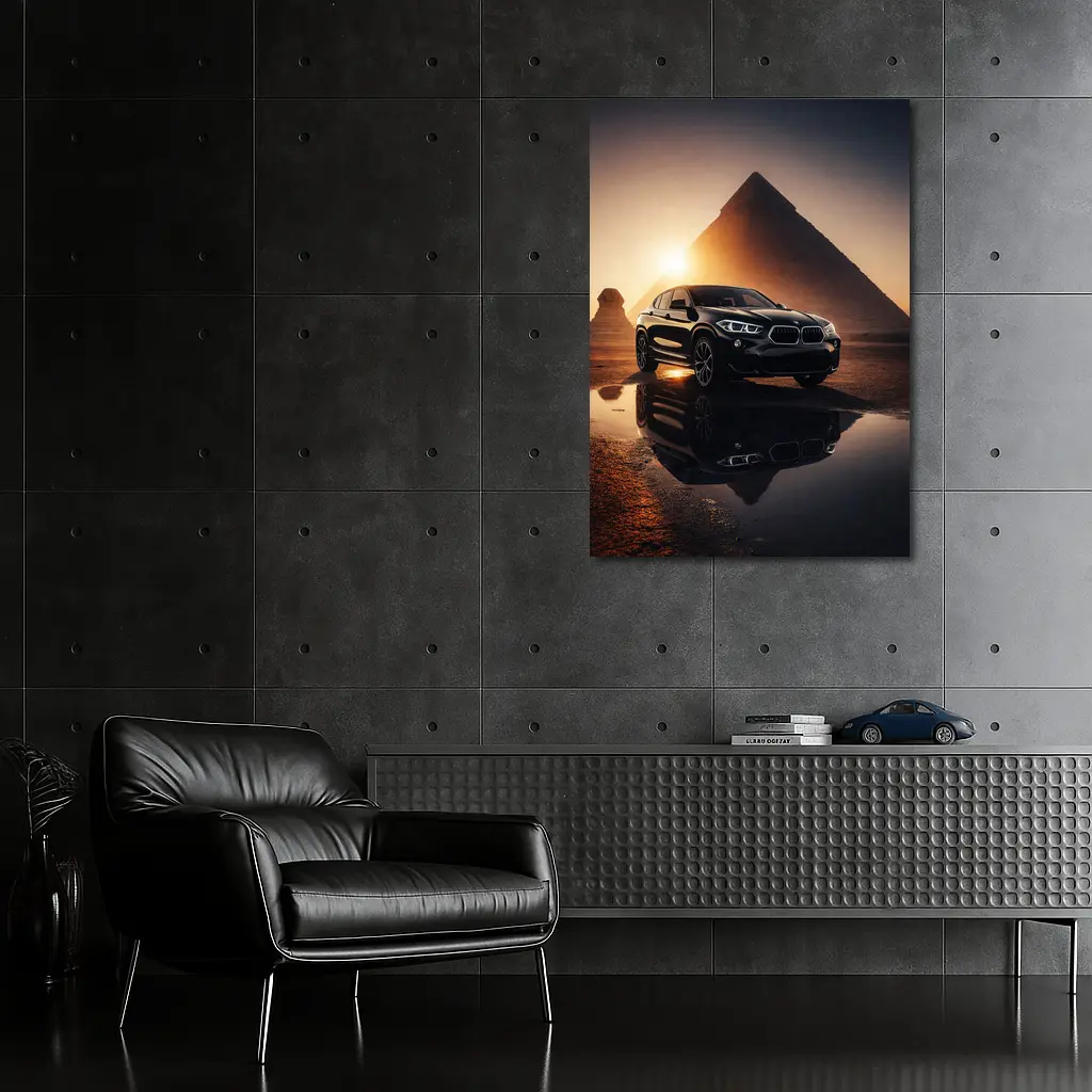 BMW X2 Black Egypt Pyramids Sunset – Wall Art