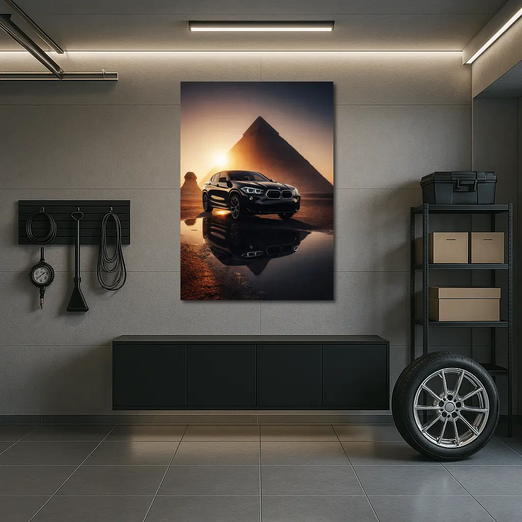 BMW X2 Black Egypt Pyramids Sunset – Wall Art