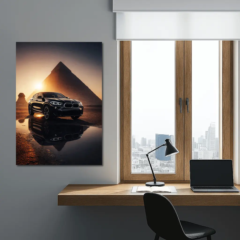 BMW X2 Black Egypt Pyramids Sunset – Wall Art