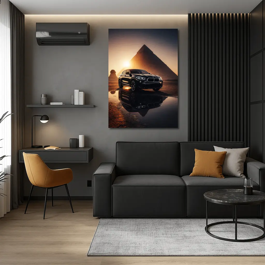 BMW X2 Black Egypt Pyramids Sunset – Wall Art