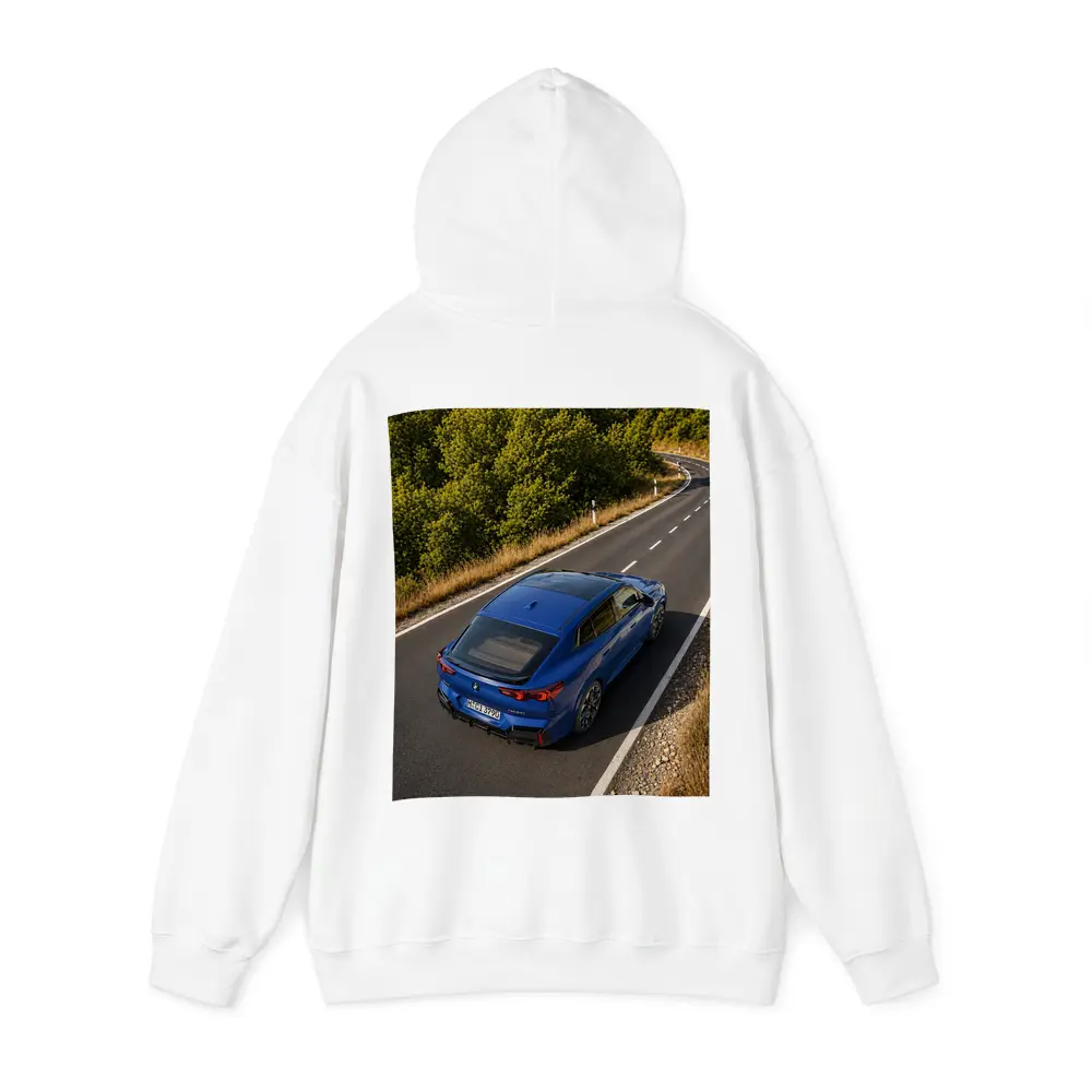 BMW X2 M35i Blue On Winding Road – Hoodies