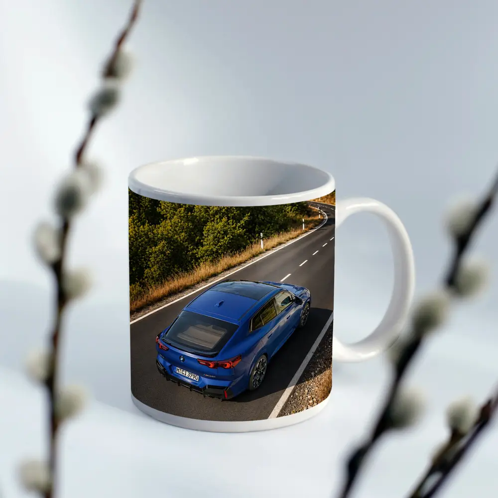 BMW X2 M35i Blue On Winding Road – Mugs