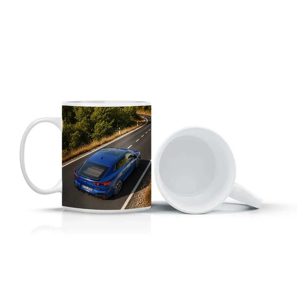 BMW X2 M35i Blue On Winding Road – Mugs