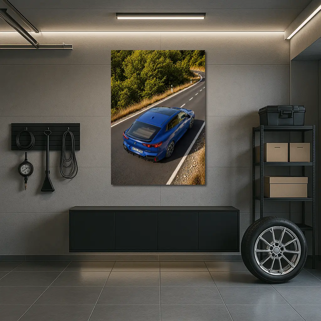 BMW X2 M35i Blue On Winding Road – Wall Art