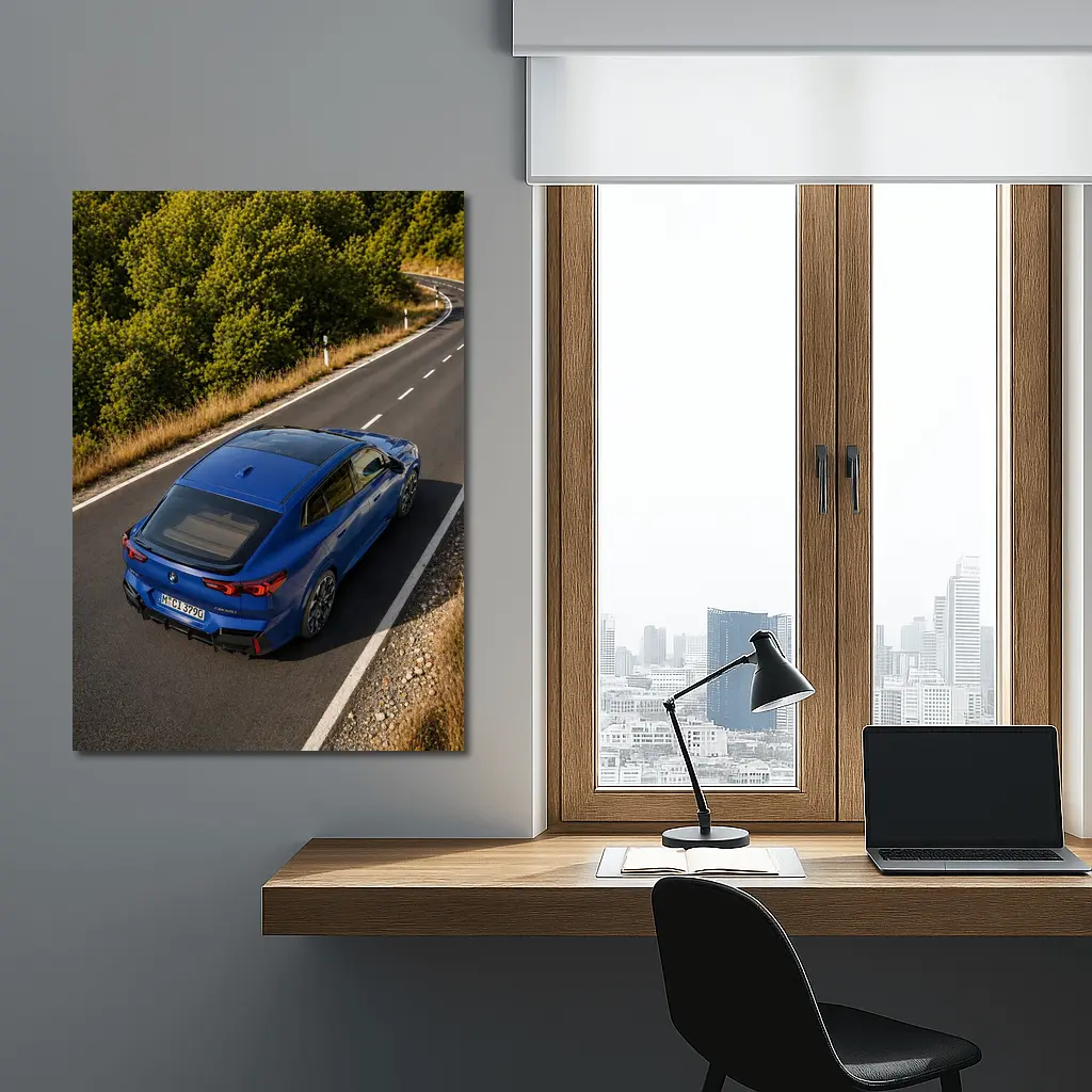 BMW X2 M35i Blue On Winding Road – Wall Art