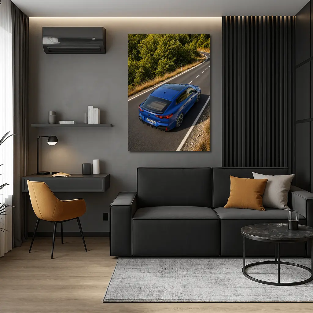 BMW X2 M35i Blue On Winding Road – Wall Art