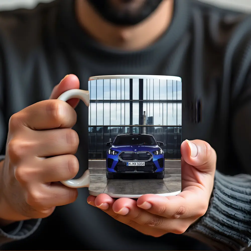 BMW X2 M35i Blue Front Urban Setting – Mugs