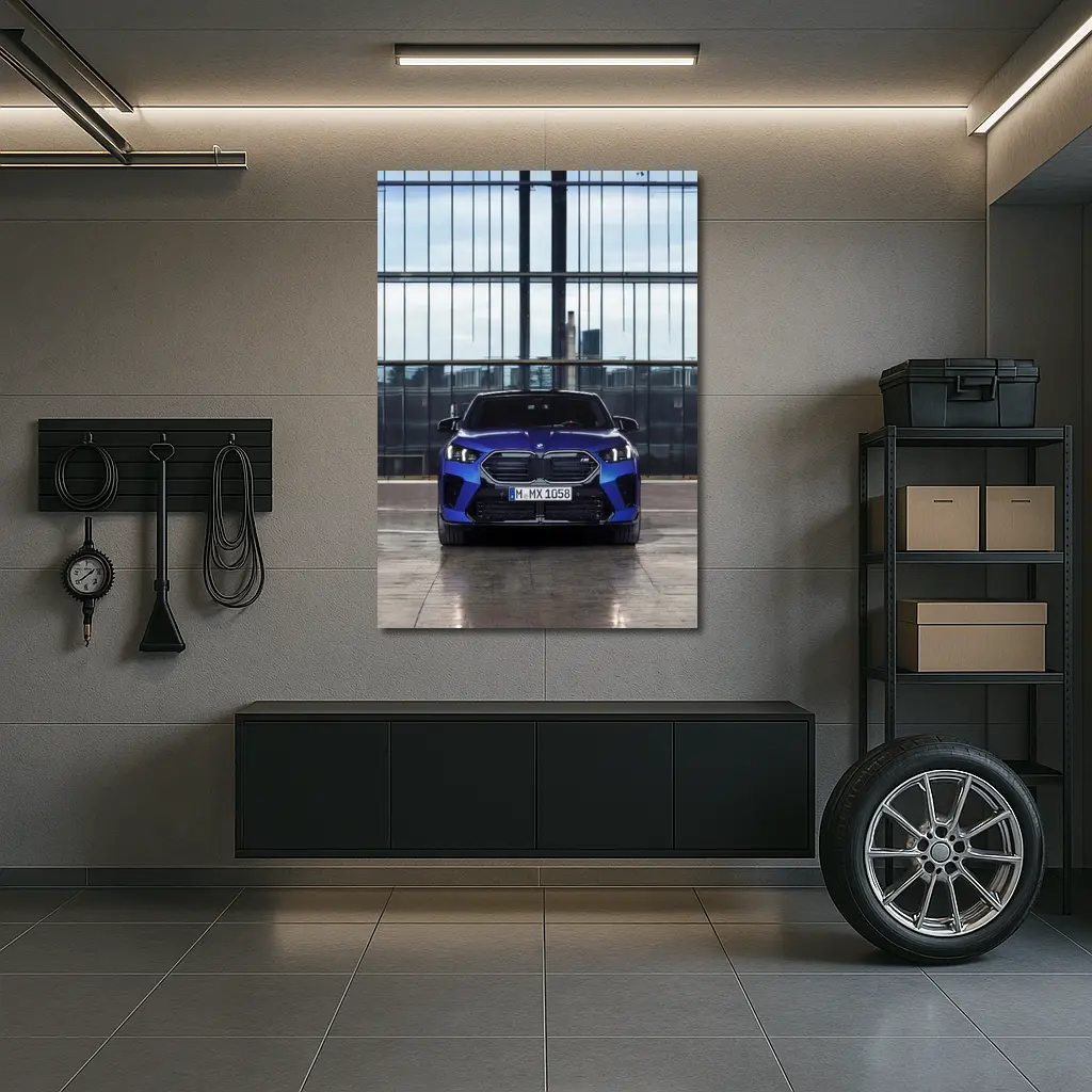 BMW X2 M35i Blue Front Urban Setting – Wall Art