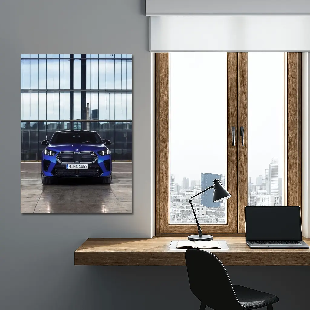 BMW X2 M35i Blue Front Urban Setting – Wall Art