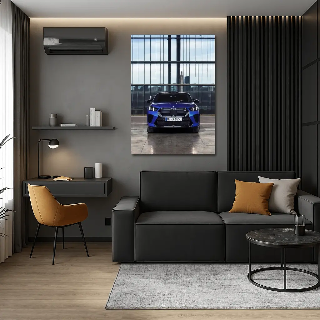 BMW X2 M35i Blue Front Urban Setting – Wall Art